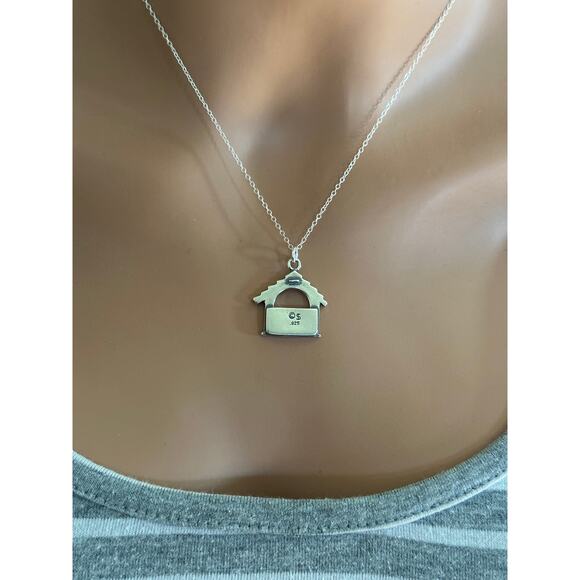 Sterling Silver Dog House Picture Frame Necklace - Picture 4 of 5